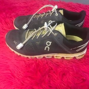 On Running Athletic Shoes - Black and Cream